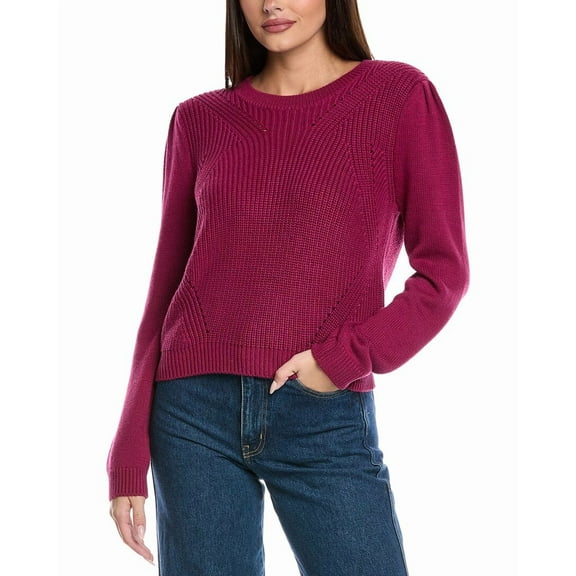 &Isla womens  Matilda Puff Sleeve Sweater, xs, Purple