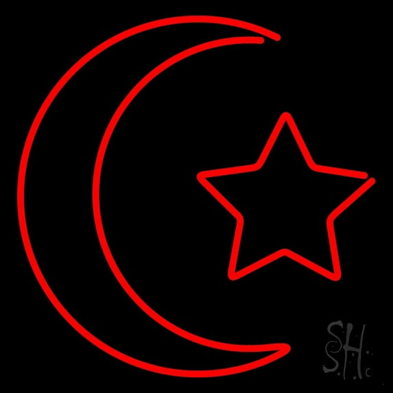 Islam LED Neon Sign 16" Tall x 16" Wide - inches Black Square Cut Acrylic Backing, with Dimmer - Premium built indoor Sign for Home décor, Event, Religious place, Store interior, Office.
