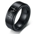 thumbnail image 1 of Islamic Allah Faith Spinner Ring for Men Stainless Steel Muslim God Heartbeat Rotatable Fidget Relief Finger Ring Islam Arab Gifts for Anniversary Birthday, Size 7, 1 of 7