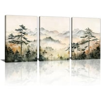 Islamic Canvas Wall Art Beige Ayatul Kursi Wall Pictures Quran Poster Allah Arabic Calligraphy Name Muhammad Art Prints Muslim Religious Painting for Bedroom（Only canvas）