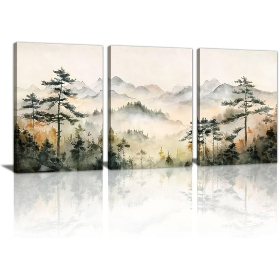 Islamic Canvas Wall Art Beige Ayatul Kursi Wall Pictures Quran Poster Allah Arabic Calligraphy Name Muhammad Art Prints Muslim Religious Painting for Bedroom（Only canvas）