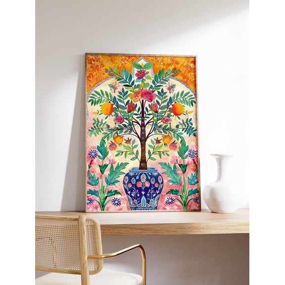 Islamic Floral Middle Eastern Pattern Poster Unframed Paper Print