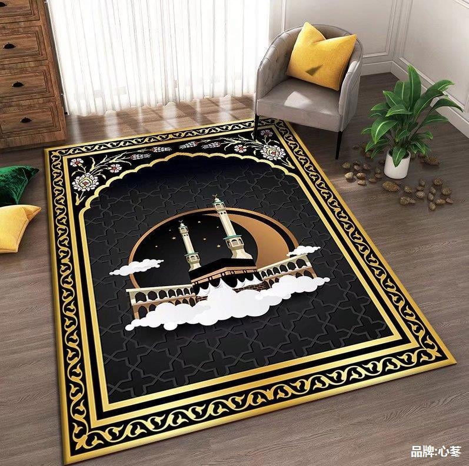 Islamic Interactive Prayer Rug Muslim Carpet Pilgrimage Floor Mat Simple and Stylish Home Living
