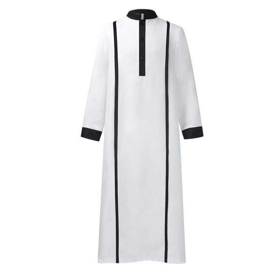 Islamic Mens Clothing Kaftan Maxi-Muslim Male Shirt Long Sleeve Abaya Dubai Church Priest Roman Cassock Robe Clergy Liturgical Vestments