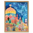 thumbnail image 1 of Islamic Mosque At Night Folk Art Watercolour Painting Art Print Framed Poster Wall Decor 12x16 inch, 1 of 5