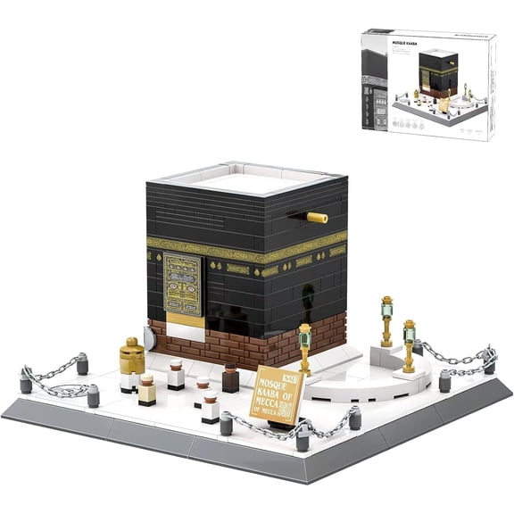 Islamic Mosque Kaaba Architectural Model Building Block Sets Muslim Bricks Toy Hajj Kit Eid Gifts for 446 Pieces