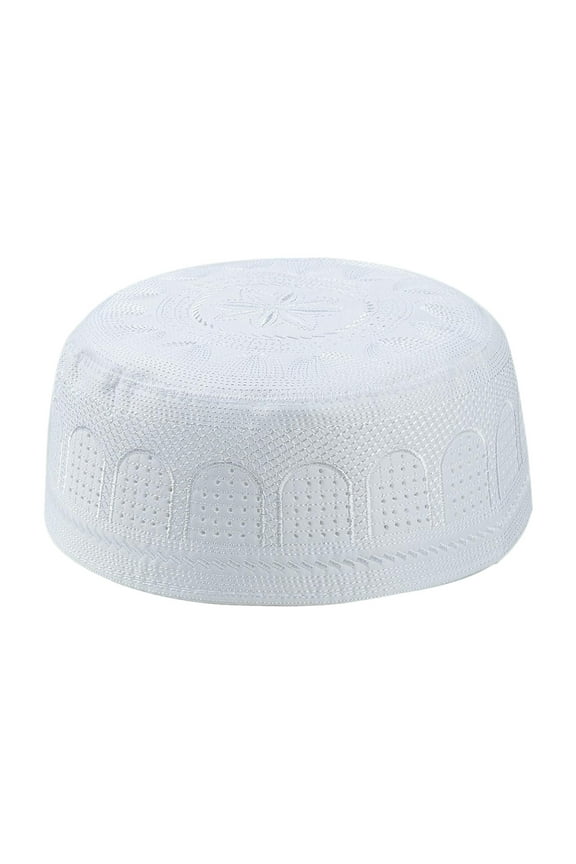 Islamic Muslim Mens Prayer Hat Skull Turkish Topi White