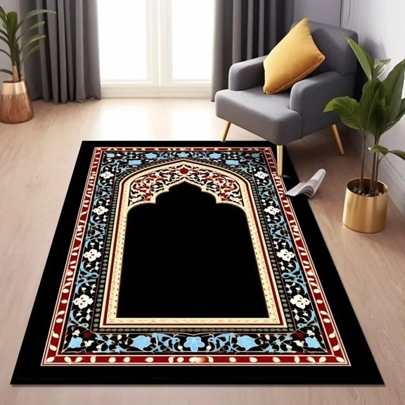 Islamic Muslim Qibla Carpet Living Room Bedroom Lounge Bedside Floor Mat Home Decoration Water-Absorbent Anti-Slip Carpet