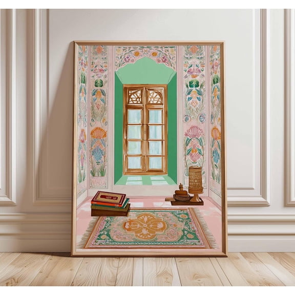 Islamic Prayer Room Mosque Interior Art Poster Unframed Paper Print