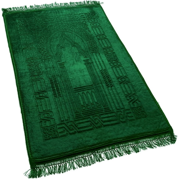 Islamic Prayer Rug Oversized Soft Thick Plush Musallah Mat for Men Women and Children (سجادة صلاة(