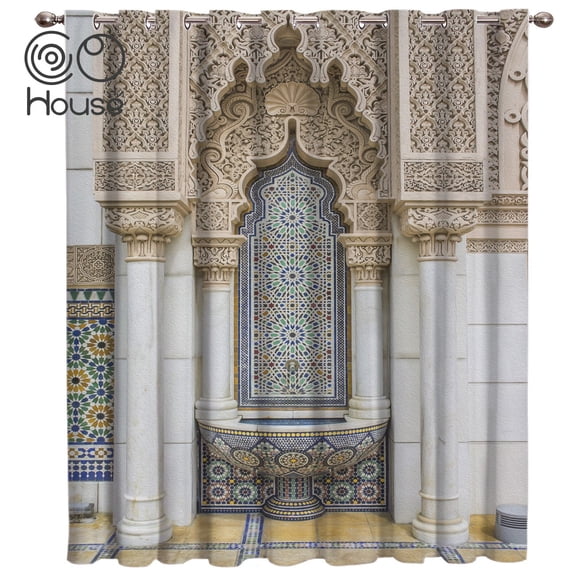 Islamic Religious Church Room Curtains Large Window Living Room Outdoor Decor Kids Window Treatment Curtains