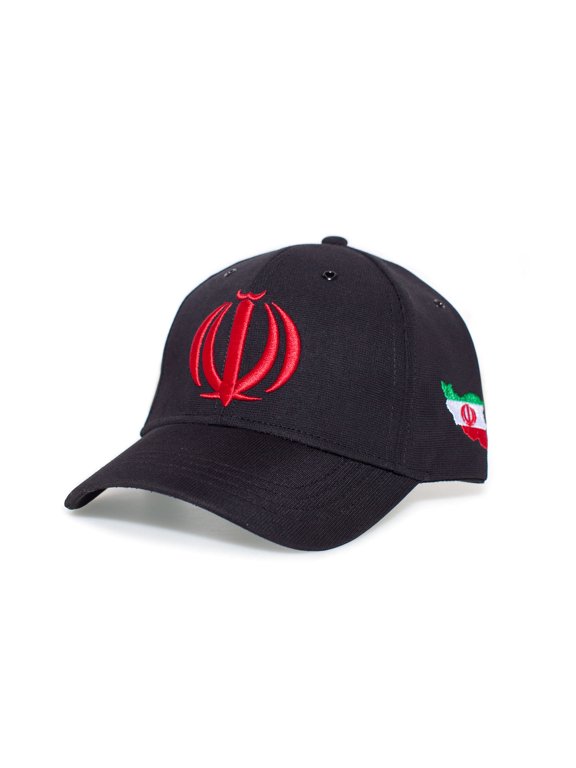 Islamic Republic Iran Flag Cap Puff Embroidered Black Adult Snap