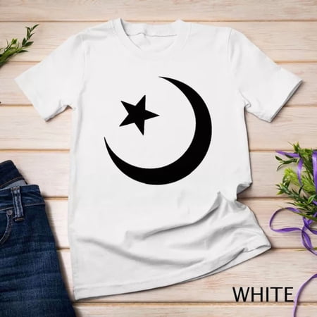 Islamic Symbol T-Shirt Crescent Moon And Star Unisex S-5XL T-Shirt Birthday Gifts; For Men & Women