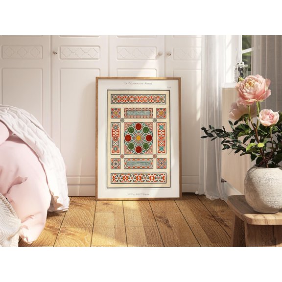 Islamic Tile Arabesque Geometric Pattern Wall Decor Unframed Paper Print