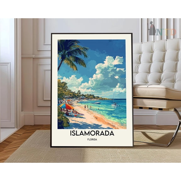 Islamorada Florida Keys Coastal Wall Art Travel Decor Photo Print, Unframed Canvas 16x20in