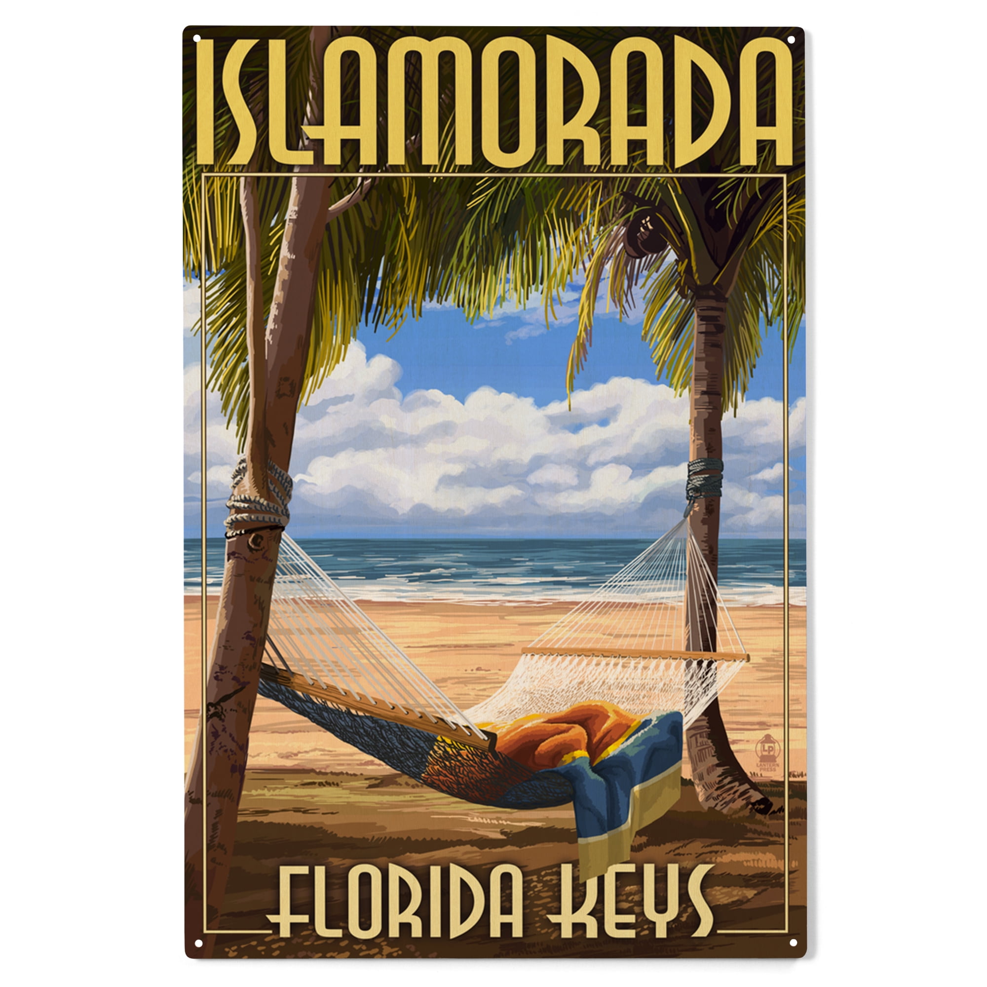 Islamorada, Florida Keys, Hammock Scene Birch Wood Wall Sign (10x15