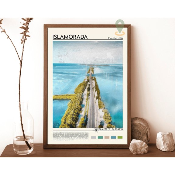 Islamorada Print, Islamorada Poster, Islamorada Wall Art, Islamorada Travel, Islamorada Art Print, Islamorada Artwork, Florida Print Wall Art, Modern Wall Decor, 24x36 UNFRAMED