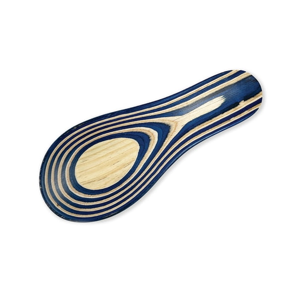 Island Bamboo 9 Inch Pakkawood Spoon Rest, Blue