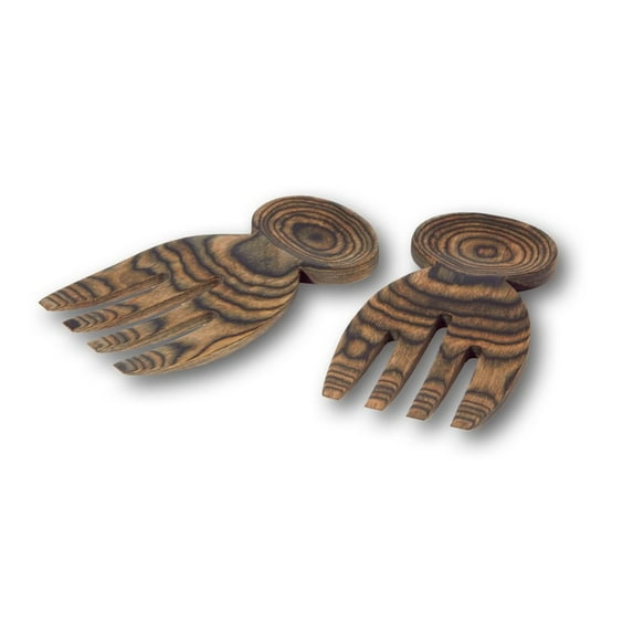 Island Bamboo Pakkawood Salad Hands, Black