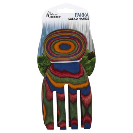 Island Bamboo Pakkawood Salad Hands, Rainbow