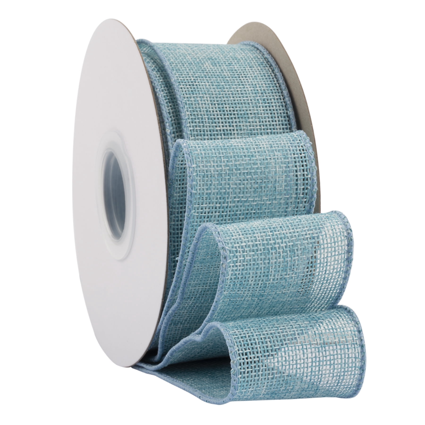 Island Blue Burlap Wired Ribbon, 2 inch x 20 Yards,Craft Ribbon for ...