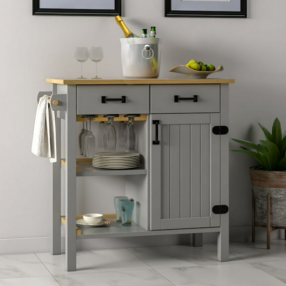 Island Cabinet Gray Solid Wood - by From the Tree Furniture