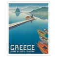 thumbnail image 1 of Island of Corfu (Kerkyra) - Greece - Vlacherna Monastery - Vintage Travel Poster by Sevastianos Kourkoulos c.1949 - Fine Art Matte Paper Print (Unframed) 16x20in, 1 of 4