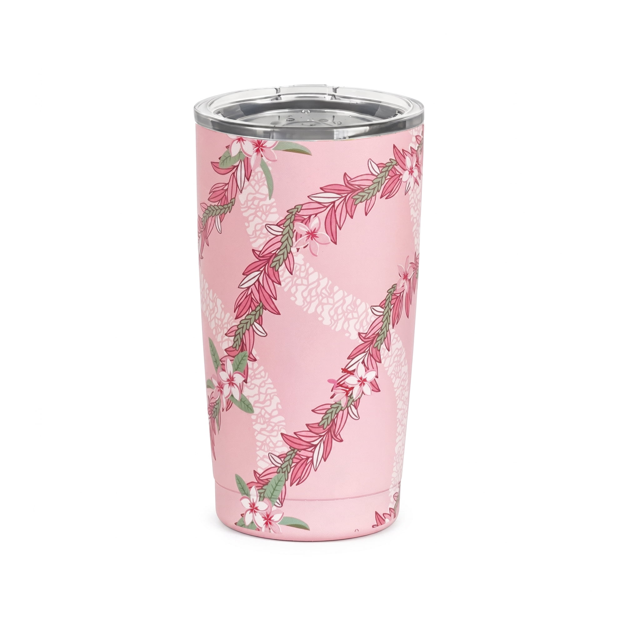 Island Crew 20 oz Light Pink Plumeria Bloom Stainless Steel Tumbler