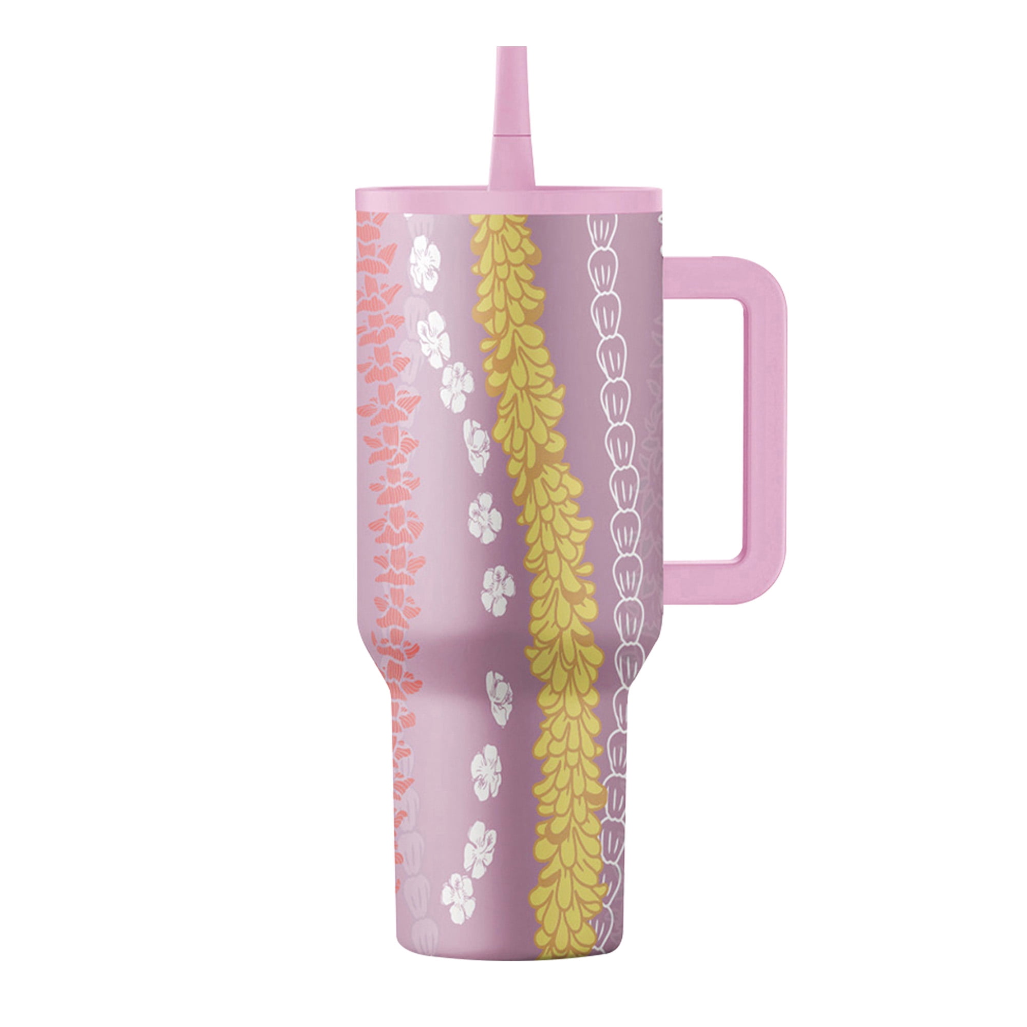 Island Crew 40 oz Lei Stainless Steel Tumbler, Pink