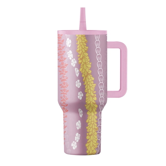 Island Crew 40 oz Lei Stainless Steel Tumbler, Pink