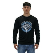 ISLAND CREW HAWAII Dri Fit Cool T-Shirt Long Sleeve, Manta Ray, Small - 3XLarge, Black