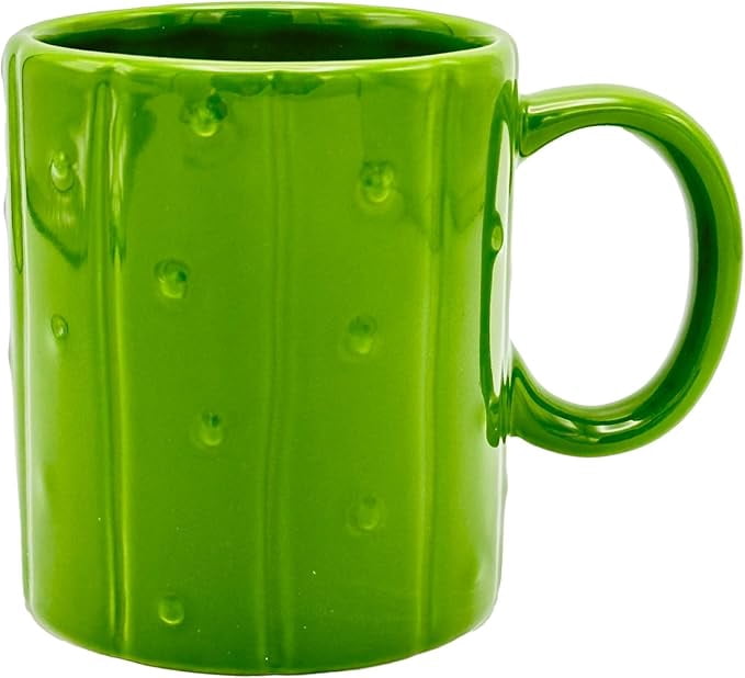 Island Dogs Giant 20 oz Pickle Shaped Novelty Coffee Mug - Funny Green Pickle Mug - Gag Gift for Pickle Lovers & Unique Kitchen Accessory - Dishwasher Safe & Microwave Safe