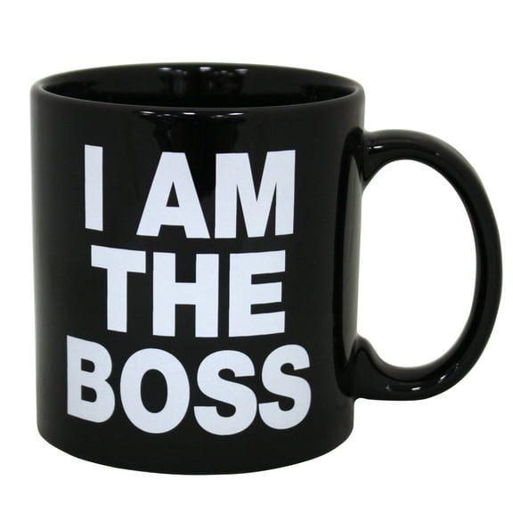 Island Dogs Giant I am The Boss Mug, Black 22oz