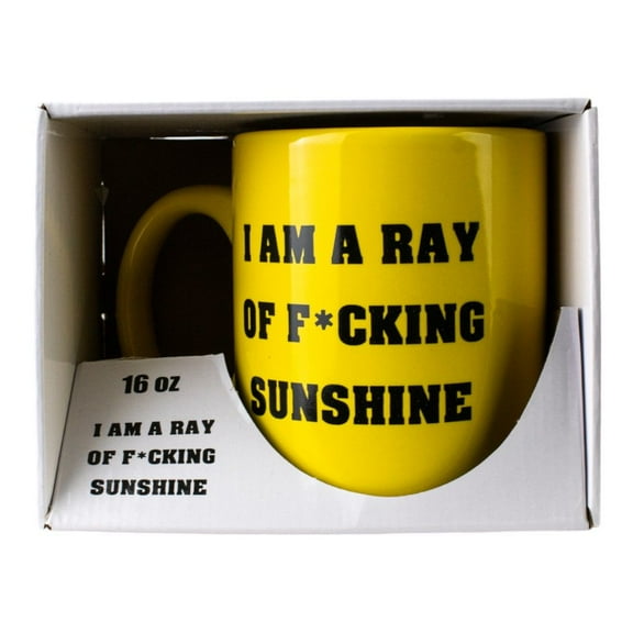 Island Dogs, Yellow Ray of Sunshine 16 Oz Boxed Mug