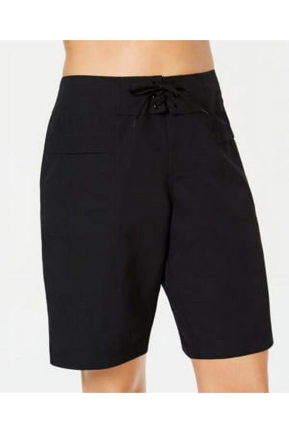 BLACK Lace-Up Surf Board Shorts, US 16