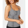 thumbnail image 1 of Island Escape BLACK MULTI Reeves Palisades Strappy Back Tankini Swim Top, US 6, 1 of 6