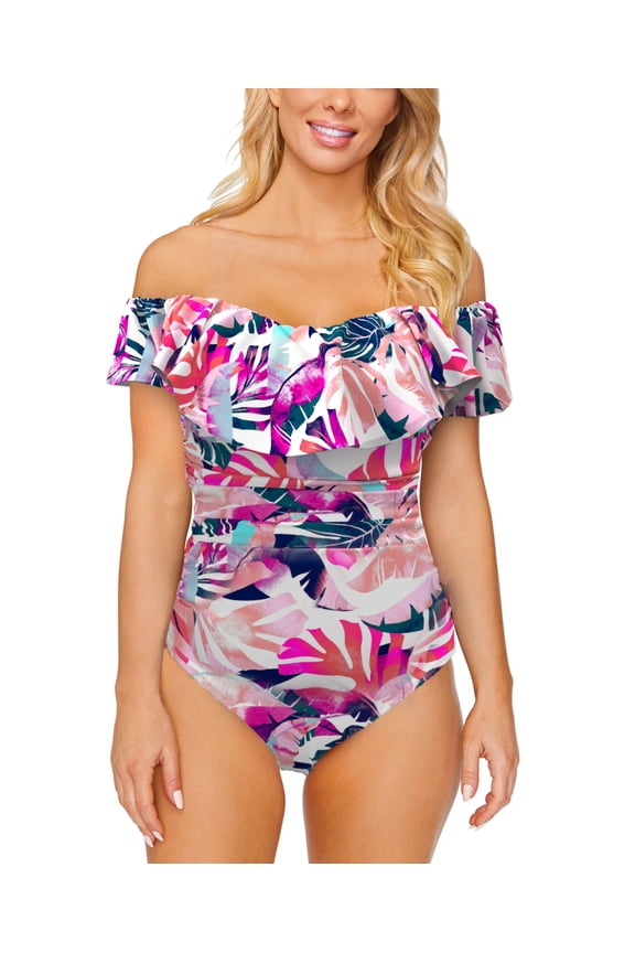 La Flor One-piece Swimsuit In White - 8