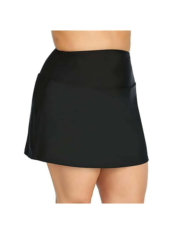 Island Escape Women's Skirt High-Waist Swim Bottom (Black, 20W) New with box/tags