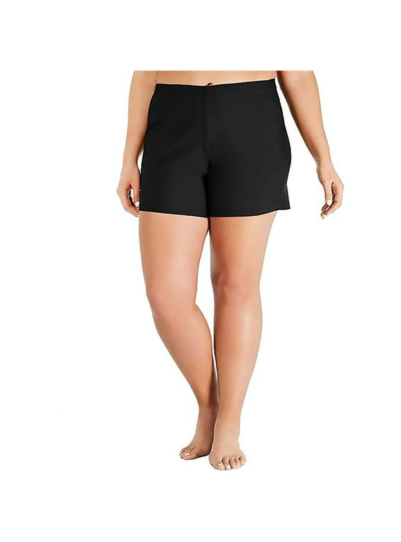 Island Escape Women's Slimming Beachwear Swim Shorts (Black, 20W) New with box/tags