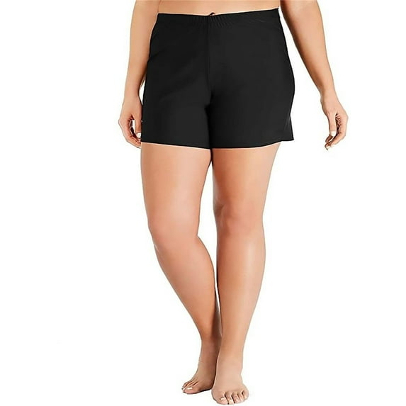 Island Escape Women's Slimming Beachwear Swim Shorts (Black, 20W) New with box/tags
