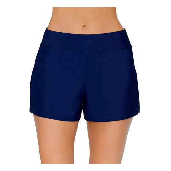 Island Escape Women's Pull-On Swim Shorts Stretch Navy New