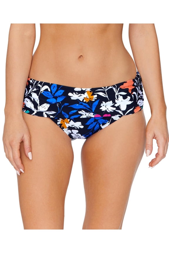 Womens Floral Print Fold-Over Swim Bottom Separates