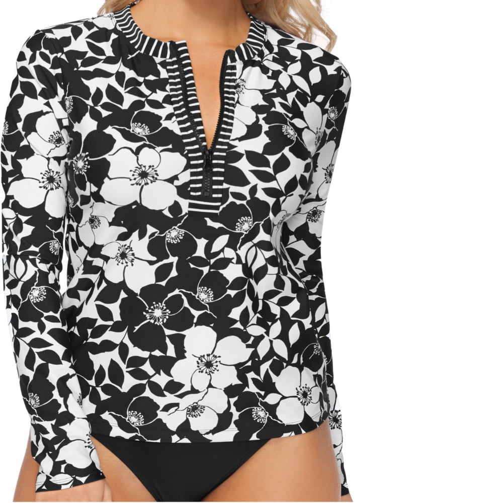 Island Escape Womens Lei Day Printed Half Zip Rashguard - Walmart.com