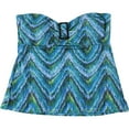 thumbnail image 1 of Island Escape Womens Printed Bandini Swim Top, Blue, 10, 1 of 1