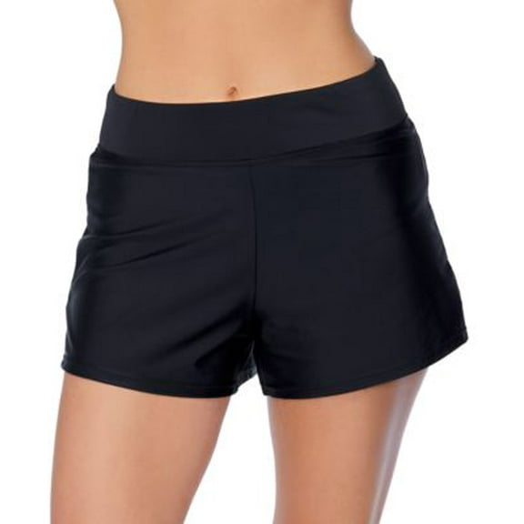 Island Escape Women's Pull-On Swim Shorts Stretch Navy New