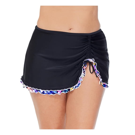 Island Escape Womens Solid Ruched Swim Bottom Separates