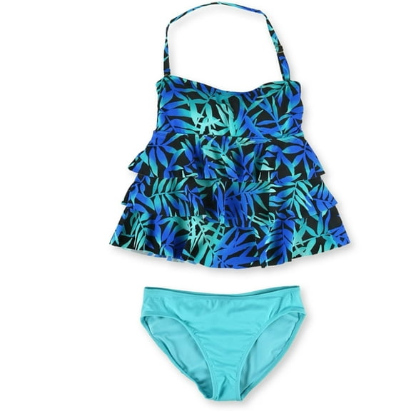 Island Escape Womens Tahiti Shaper Pant 2 Piece Tankini, Green, 6