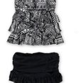 thumbnail image 1 of Island Escape Womens Tiered Ruffled Skirtini 2 Piece Bandeau, Black, 10, 1 of 2