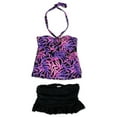 thumbnail image 1 of Island Escape Womens Tropical 2 Piece Bandini, Purple, 6, 1 of 2