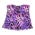 thumbnail image 1 of Island Escape Womens Tropical Bandeau Swim Top, Purple, 8, 1 of 1